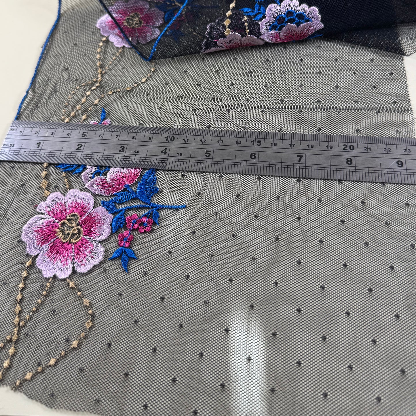 Black polka dot with florals
