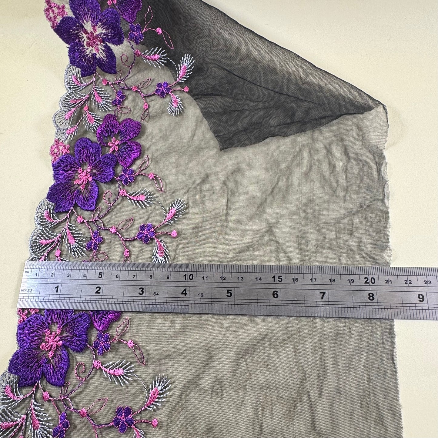 Punchy purple florals on black