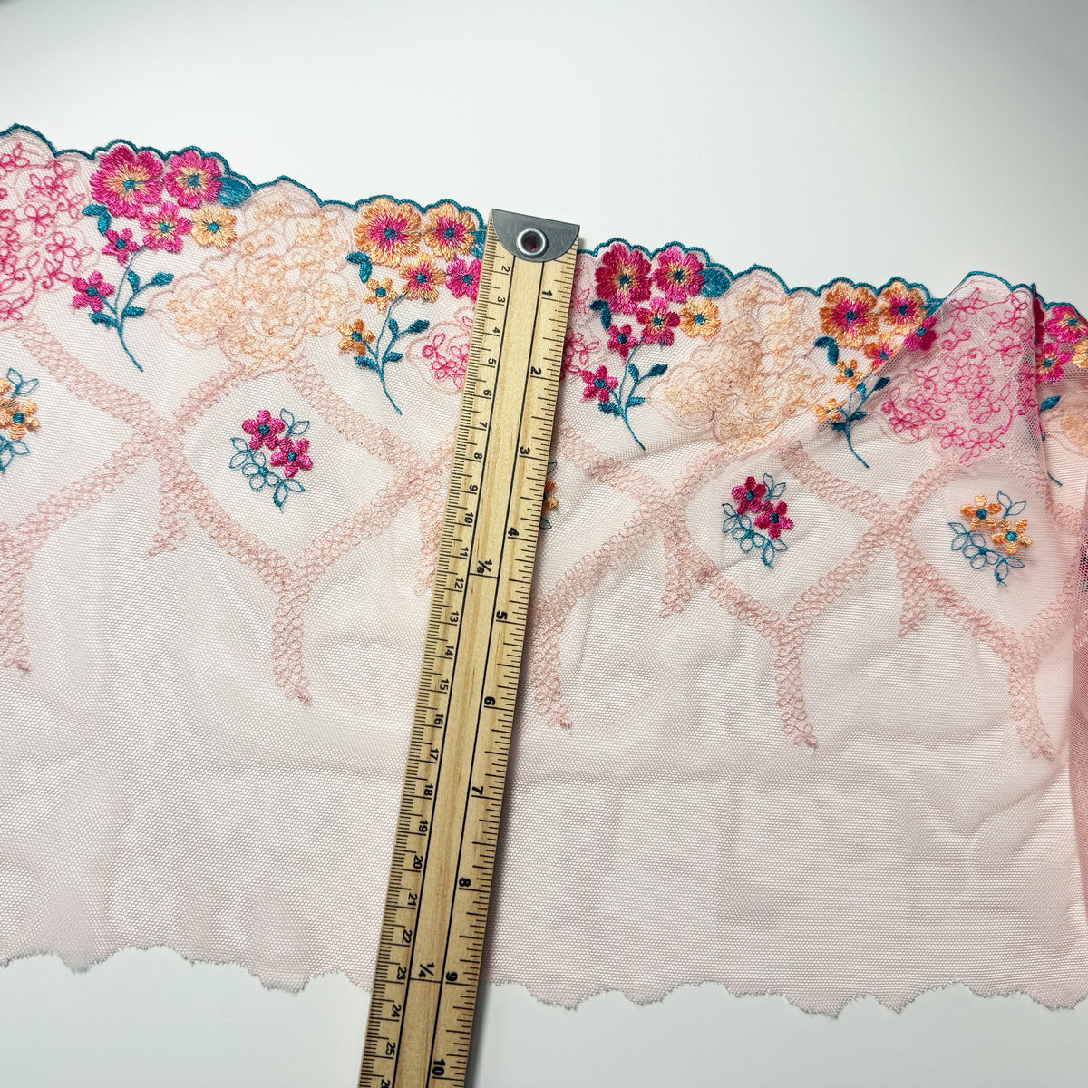 Pale pink, hot pink and teal