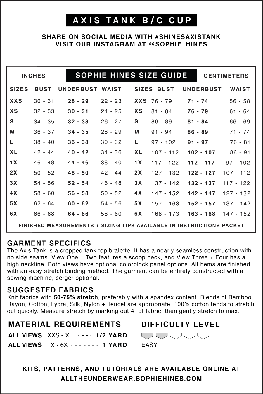 Sophie Hines Axis Tank pattern