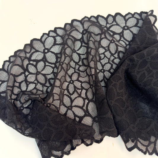 Black petal stretch lace