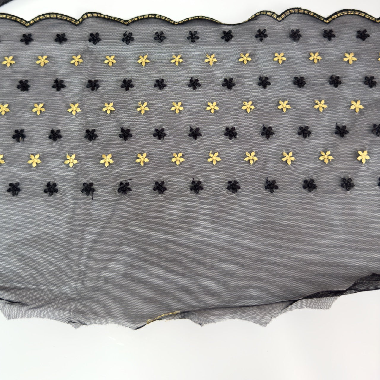 Black and gold stars stretch mesh