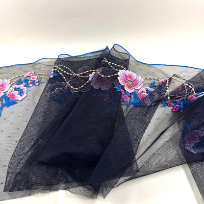 Black polka dot with florals