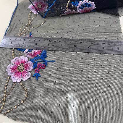 Black polka dot with florals
