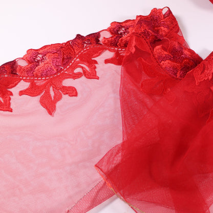 Red floral bra lace