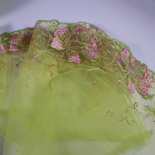 Bra Lace - Chartreuse and pink