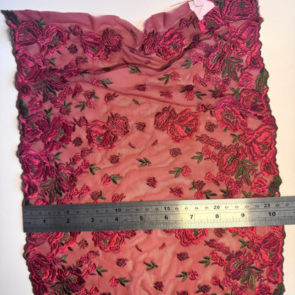 Dark Red Rose stretch lace