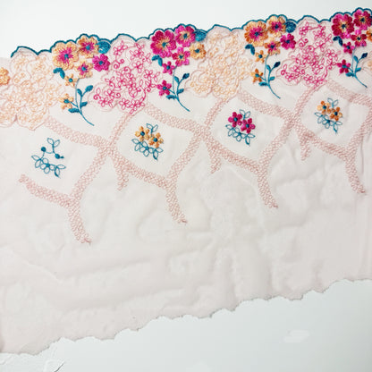 Pale pink, hot pink and teal