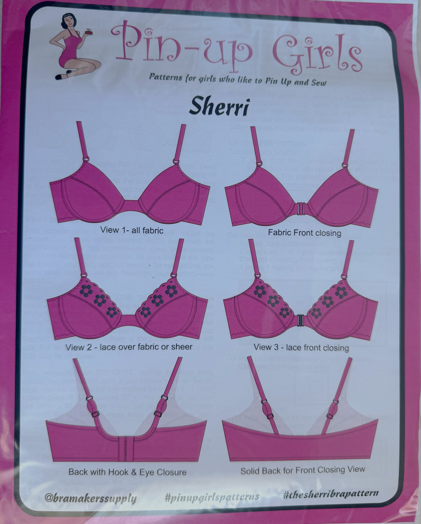 Sherri Partial Band Front Closing Bra Pattern